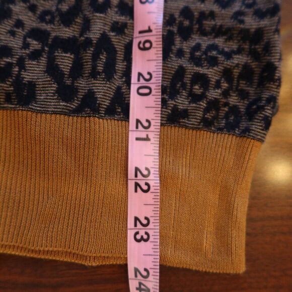 Scotch & Soda leopard sweater pullover vneck brown black wool XS preppy fall bas - Picture 7 of 9
